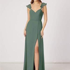AZAZIE EVERETT
A-Line Ruched Chiffon Floor-Length Dress Eucalyptus